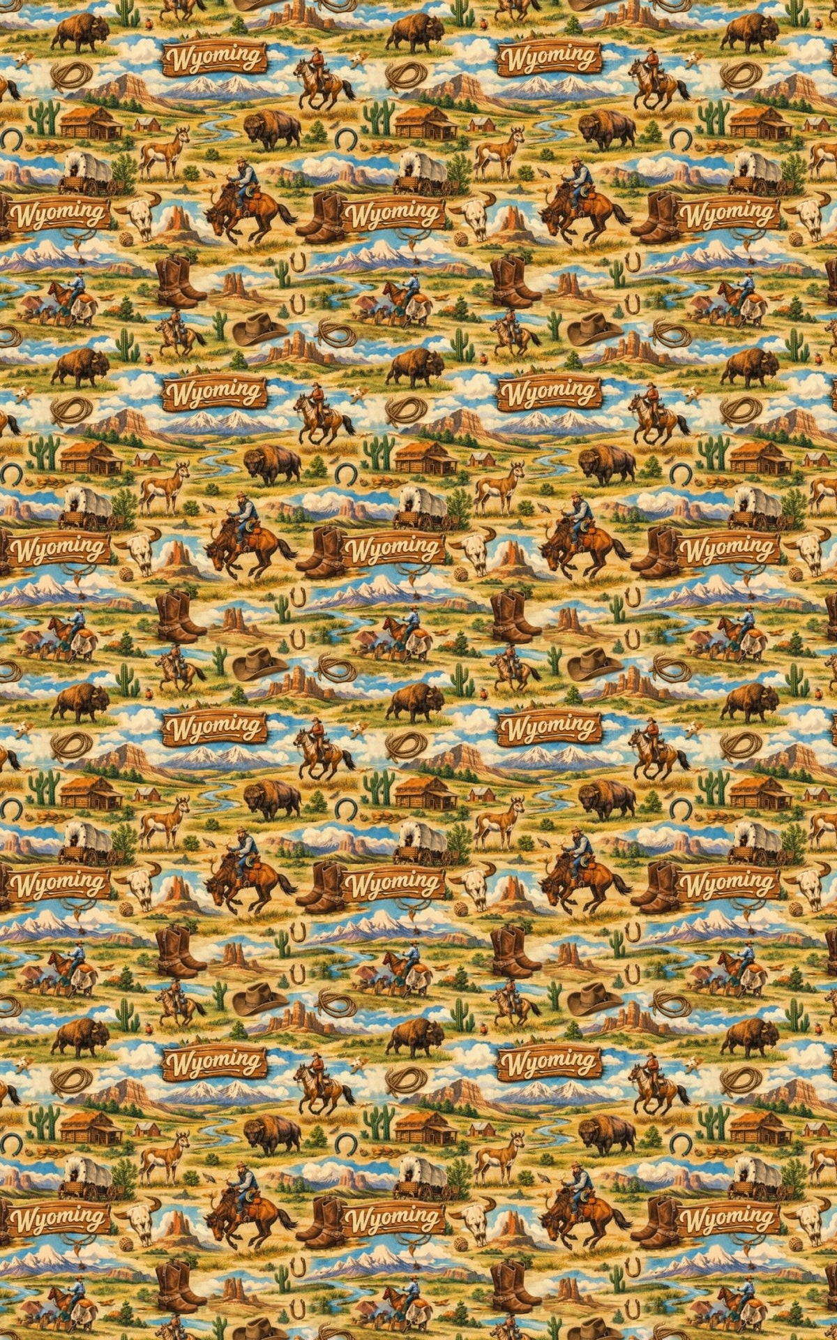 Wyoming Western Range - London Penny Gift Wrap
