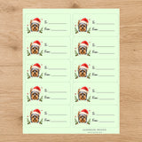 Yorkshire Terrier Santa Paws Gift Tag Sticker Sheet