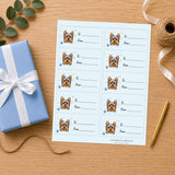 Yorkshire Terrier Pawprint Wishes Gift Tag Sticker Sheet