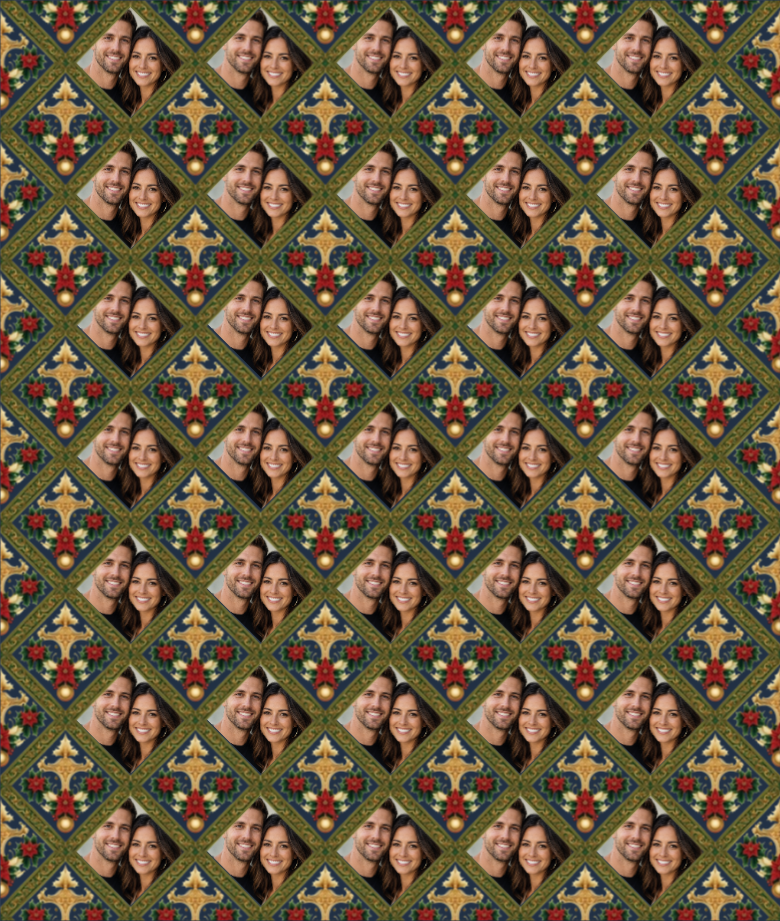 Personalized Yuletide Royal Emblem Wrapping Paper | Custom Gift Wrap