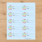 Confetti & Birthday Wishes Gift Tag Sticker Sheet