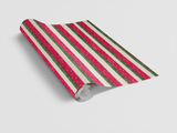 Snowfall on Candy Ribbons Wrapping Paper - London Penny Gift Wrap