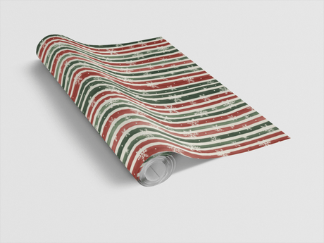 Frosted Holiday Stripes - London Penny Gift Wrap