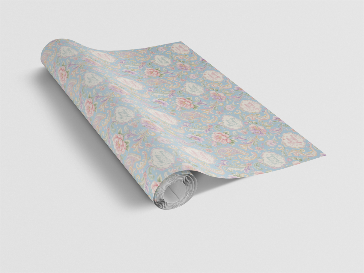 Boutique Birthday Paisley Wrapping Paper