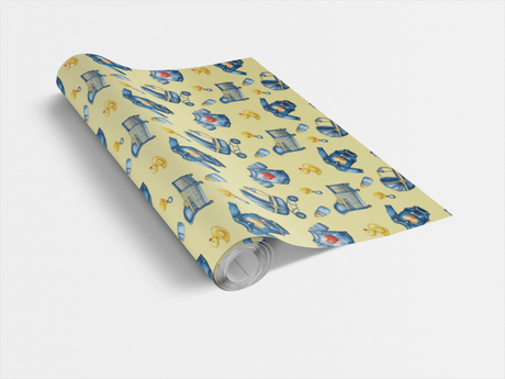 I Love Mom - Yellow - London Penny Gift Wrap