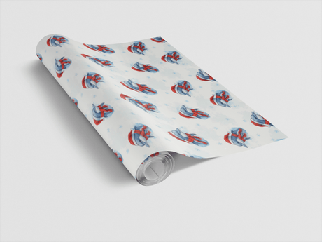 Festive Holiday Dolphin - London Penny Gift Wrap
