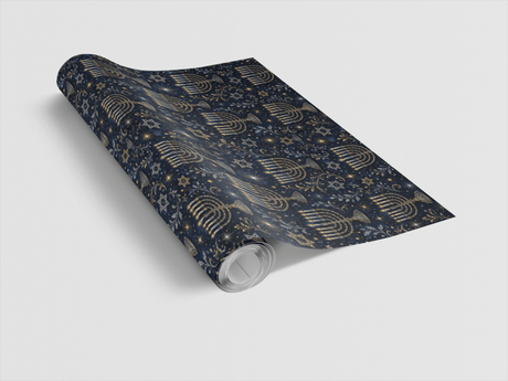 LIMITED TIME | Menorah & Star Elegance Wrapping Paper - London Penny Gift Wrap