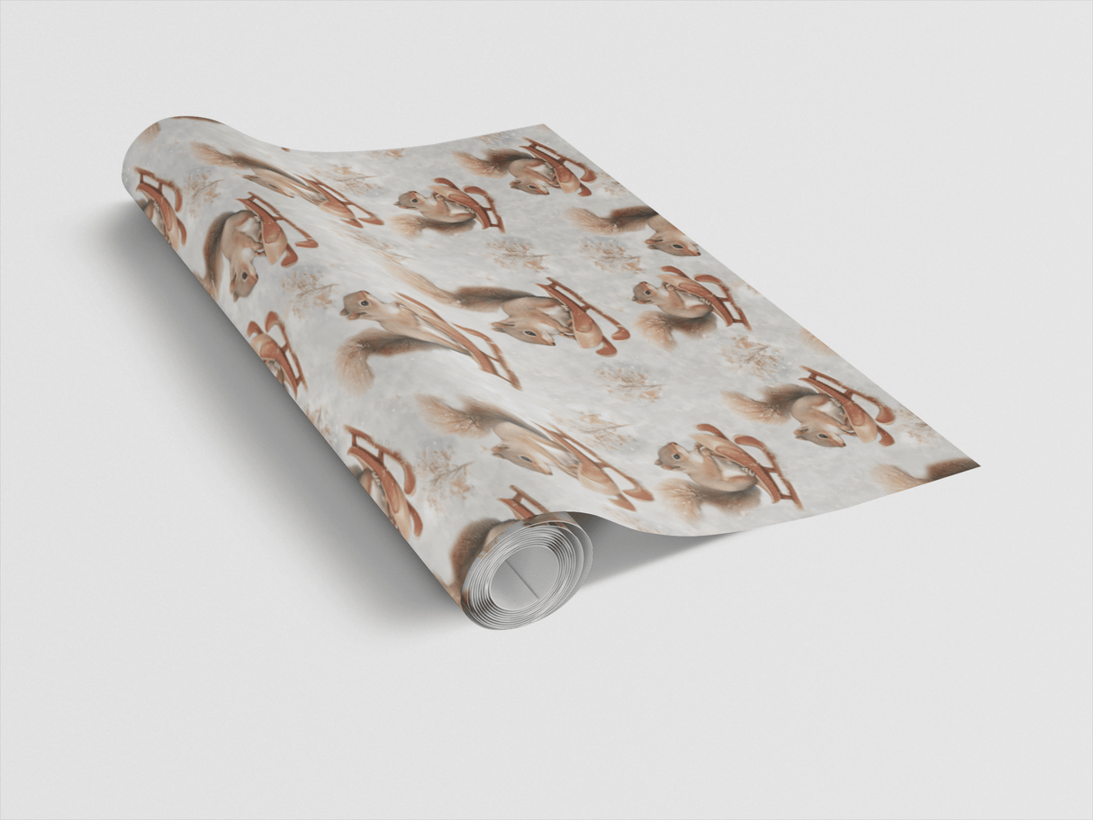Snowbound Squirrel - London Penny Gift Wrap