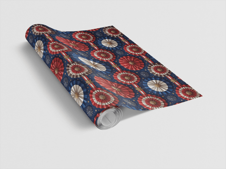 Liberty Star Rosettes Glossy Wrapping Paper - London Penny Gift Wrap