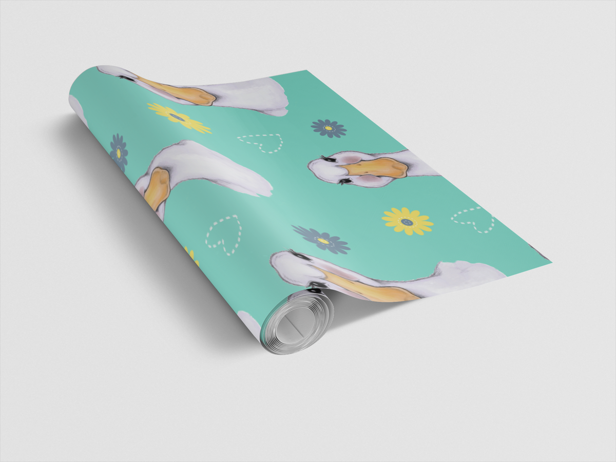 Duck Duck Daisy Wrapping Paper | Michelle Gilsey | Artist Corner