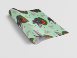 Chocolate Chihuahua Wreath Wrapping Paper | Michelle Gilsey | Artist Corner