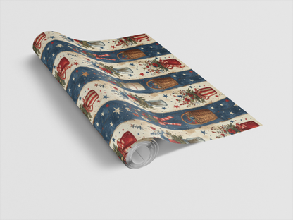 Country Fair Bouquet Columns Wrapping Paper