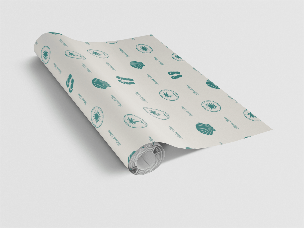 Travel Stamps Island Time - London Penny Gift Wrap