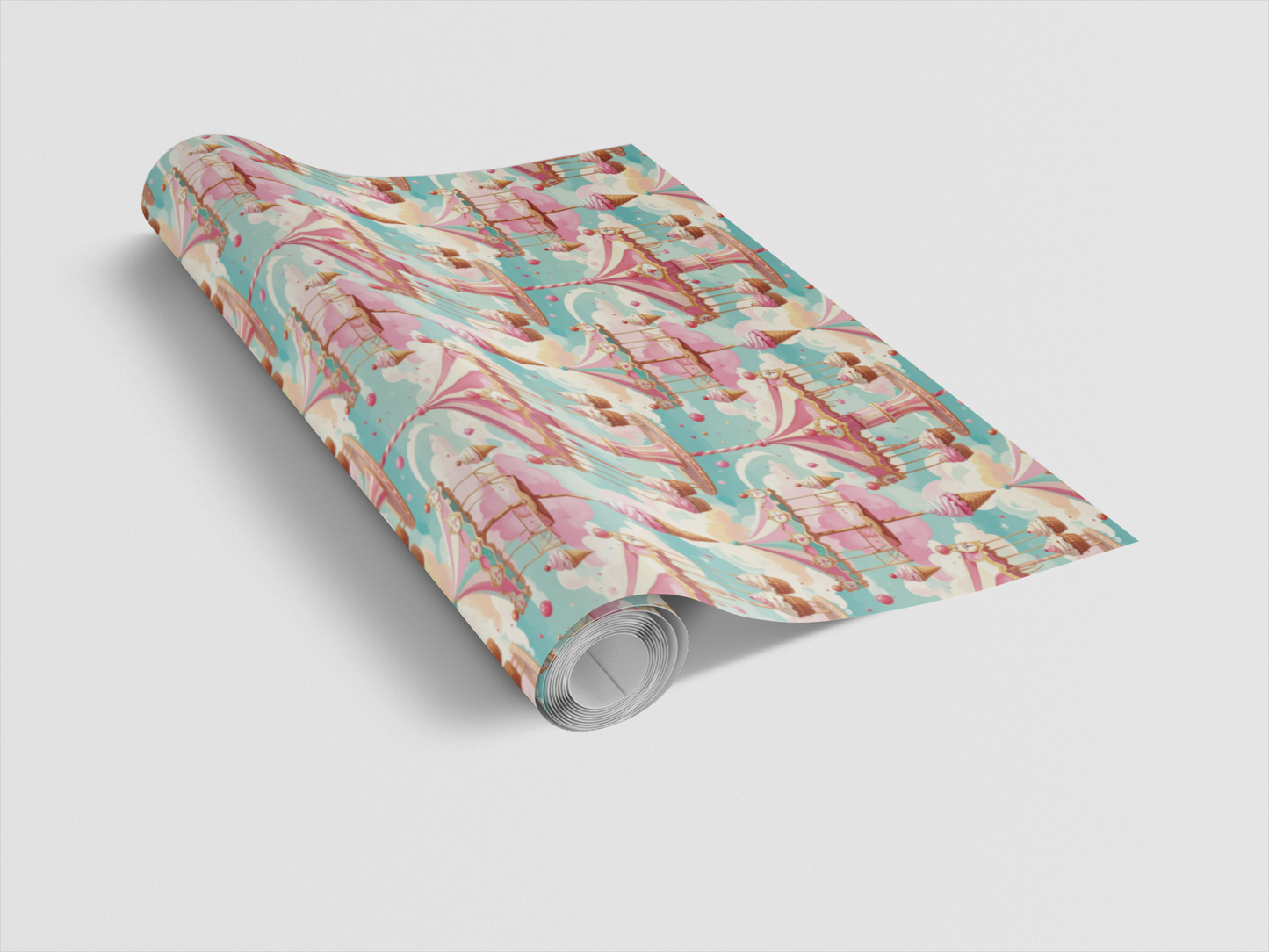 Ice Cream Carousel Wrapping Paper