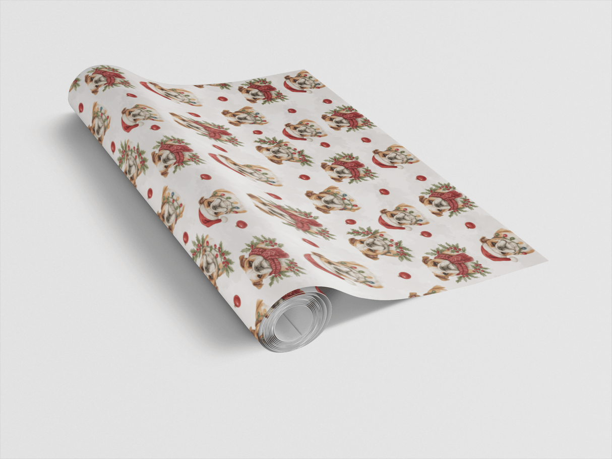 Bulldog Christmas Charm - London Penny Gift Wrap