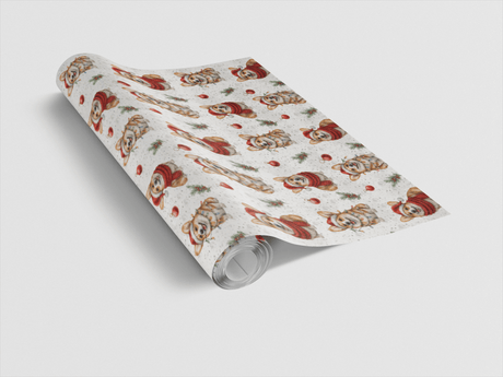 Mistletoe Morning Corgi - London Penny Gift Wrap