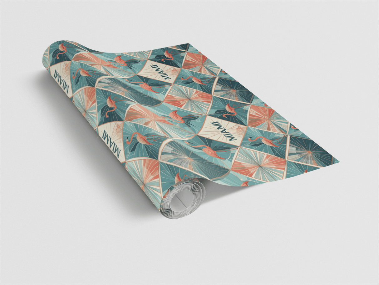 Miami — Tropical Deco Wrapping Paper - London Penny Gift Wrap