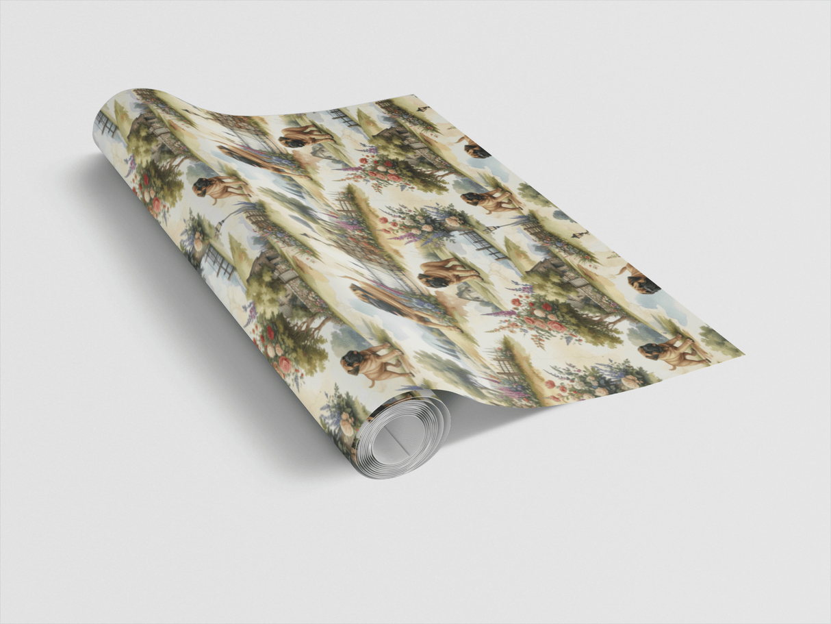 English Countryside Mastiff Wrapping Paper - London Penny Gift Wrap