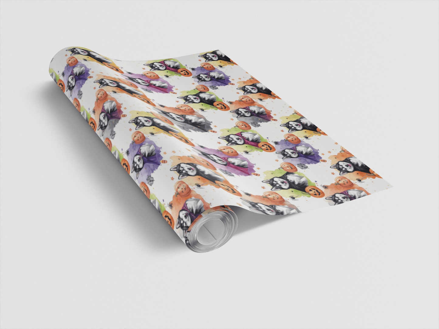 Husky Halloween Parade (Alaskan Husky) Wrapping Paper - London Penny Gift Wrap