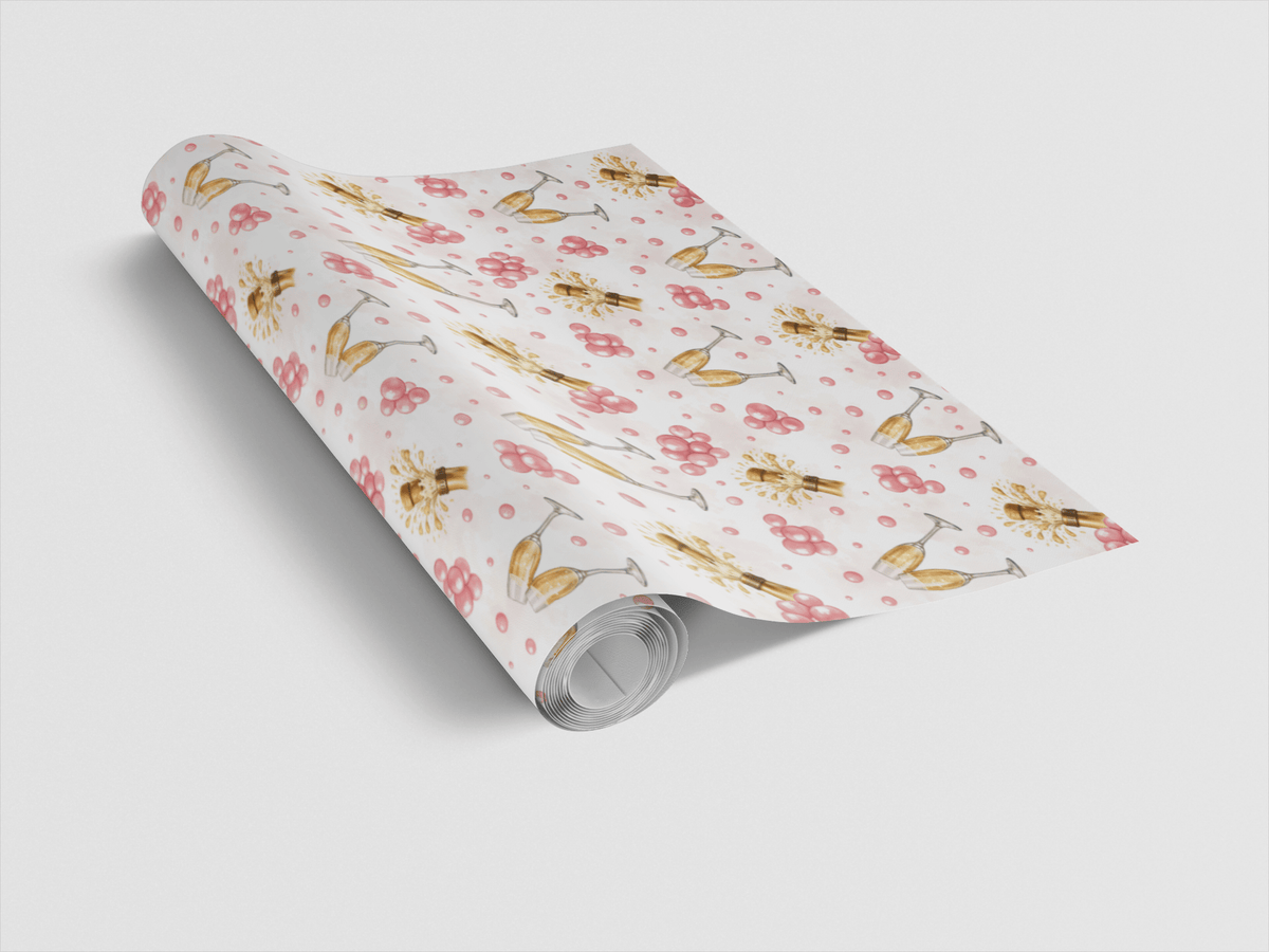 Pink Champagne Pop - London Penny Gift Wrap