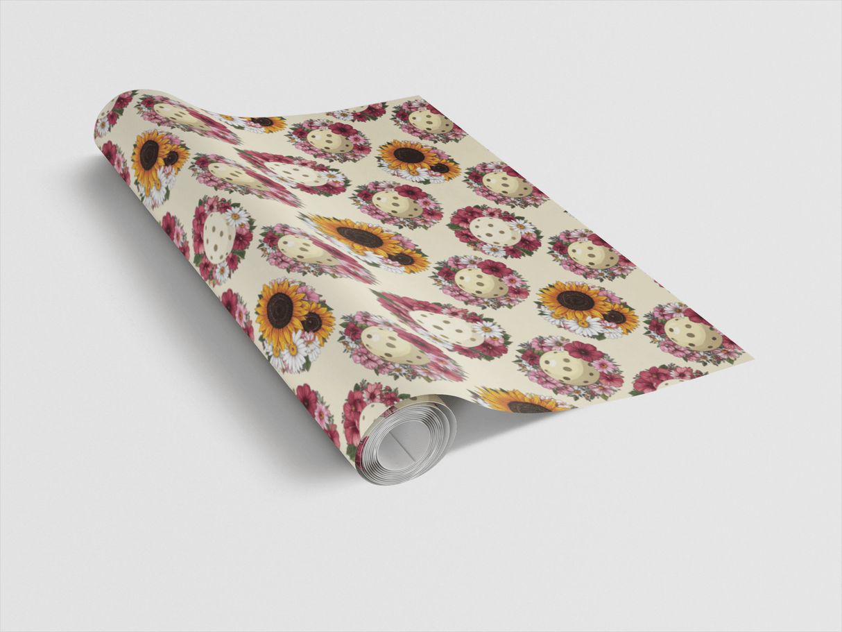 Blooming Pickleball Wreaths Wrapping Paper - London Penny Gift Wrap