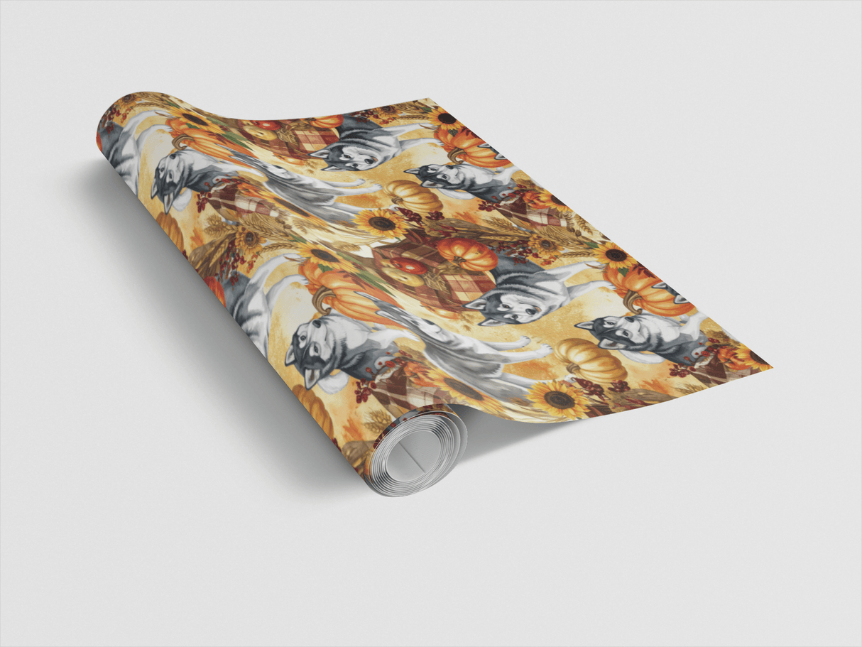Harvest Husky (Alaskan Husky) Wrapping Paper - London Penny Gift Wrap