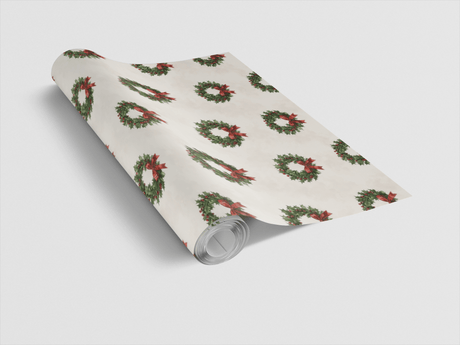 Holly Wreath Garland - London Penny Gift Wrap