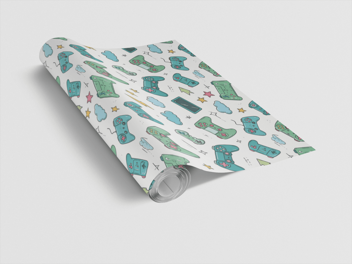 Game On Go Icons Wrapping Paper - London Penny Gift Wrap