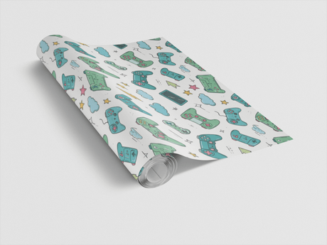 Game On Go Icons Wrapping Paper - London Penny Gift Wrap
