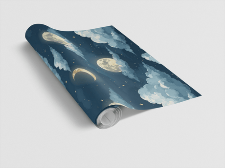 Cloudlit Moon Glow Wrapping Paper - London Penny Gift Wrap