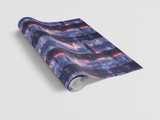 Neon Skyline Megacity Orbit Glossy Wrapping Paper - London Penny Gift Wrap