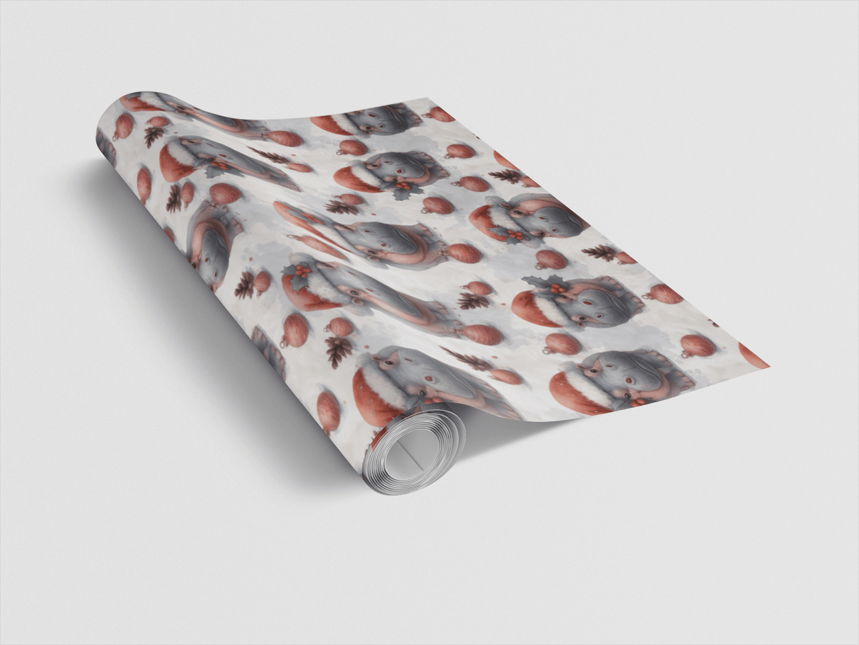 Jolly Hippo Christmas - London Penny Gift Wrap
