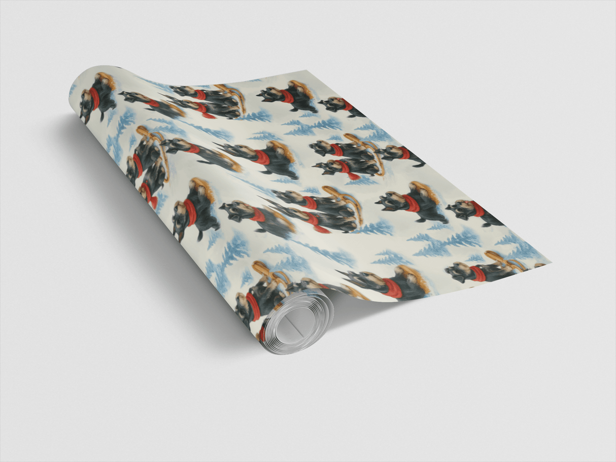 Snowy Trails, Schnauzer Tales - London Penny Gift Wrap