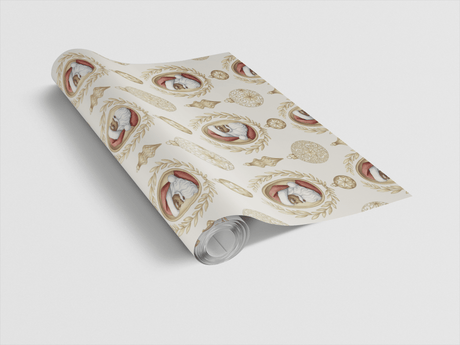 Santa Cameos - London Penny Gift Wrap