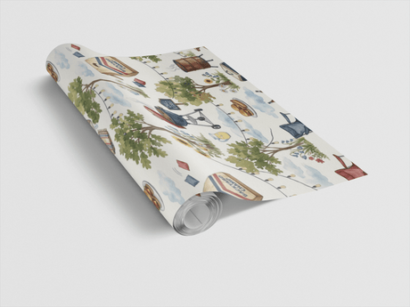Backyard BBQ Gathering Wrapping Paper - London Penny Gift Wrap