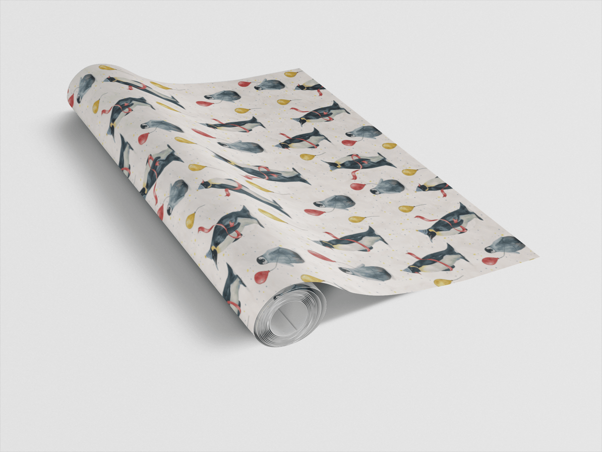 Penguin Party Parade - London Penny Gift Wrap