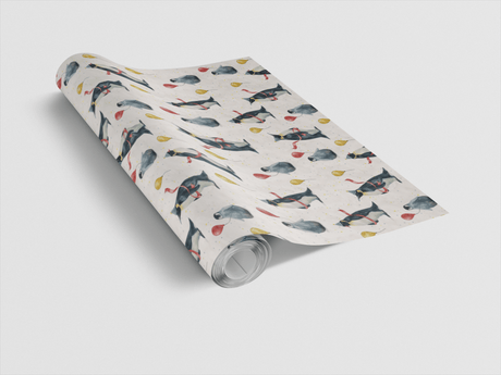 Penguin Party Parade - London Penny Gift Wrap