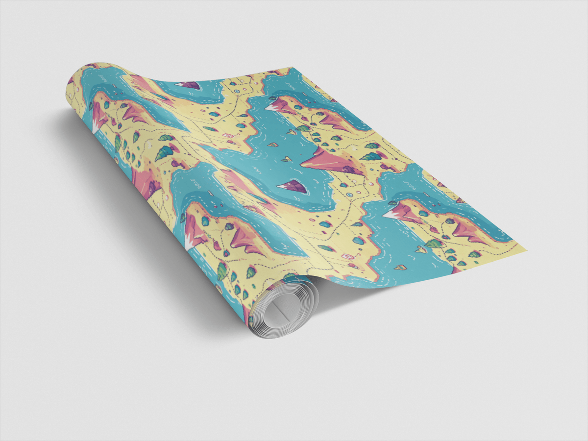Retro Adventure Map Wrapping Paper - London Penny Gift Wrap