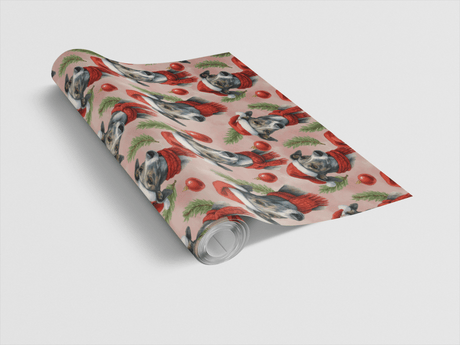Silent Paws, Crimson Cheer - London Penny Gift Wrap