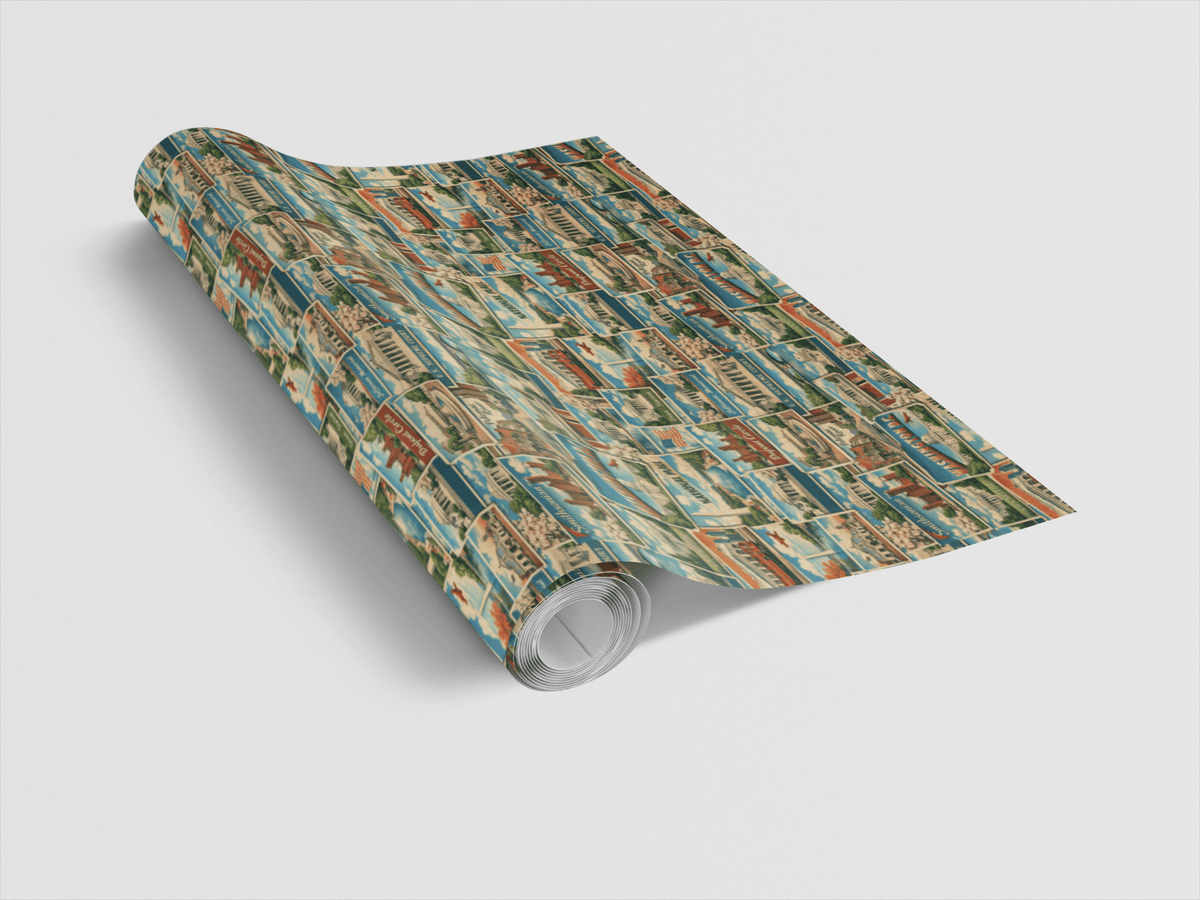 District of Columbia Postcard Memories - London Penny Gift Wrap