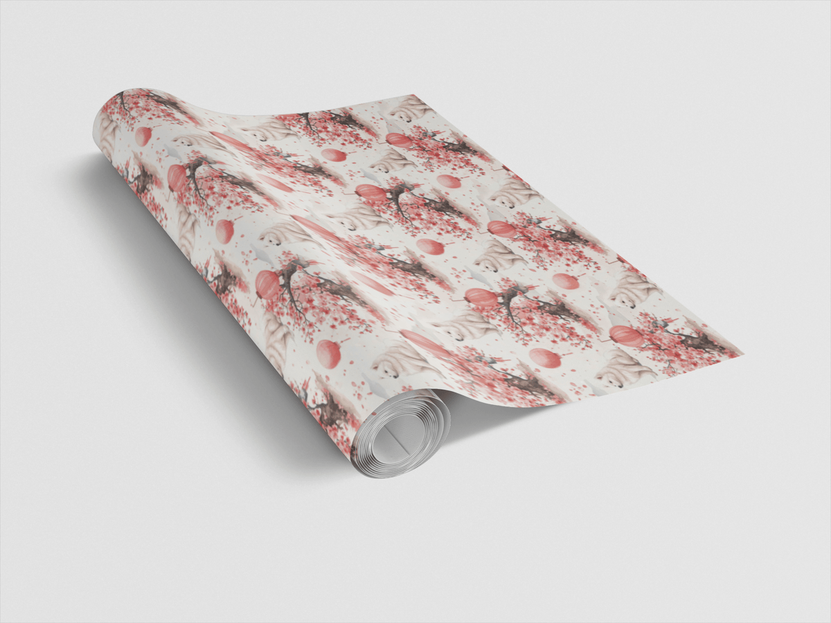 Samoyed Cherry Blossom Festival Wrapping Paper - London Penny Gift Wrap