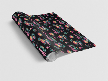 Miami Beach Retro Waves - London Penny Gift Wrap