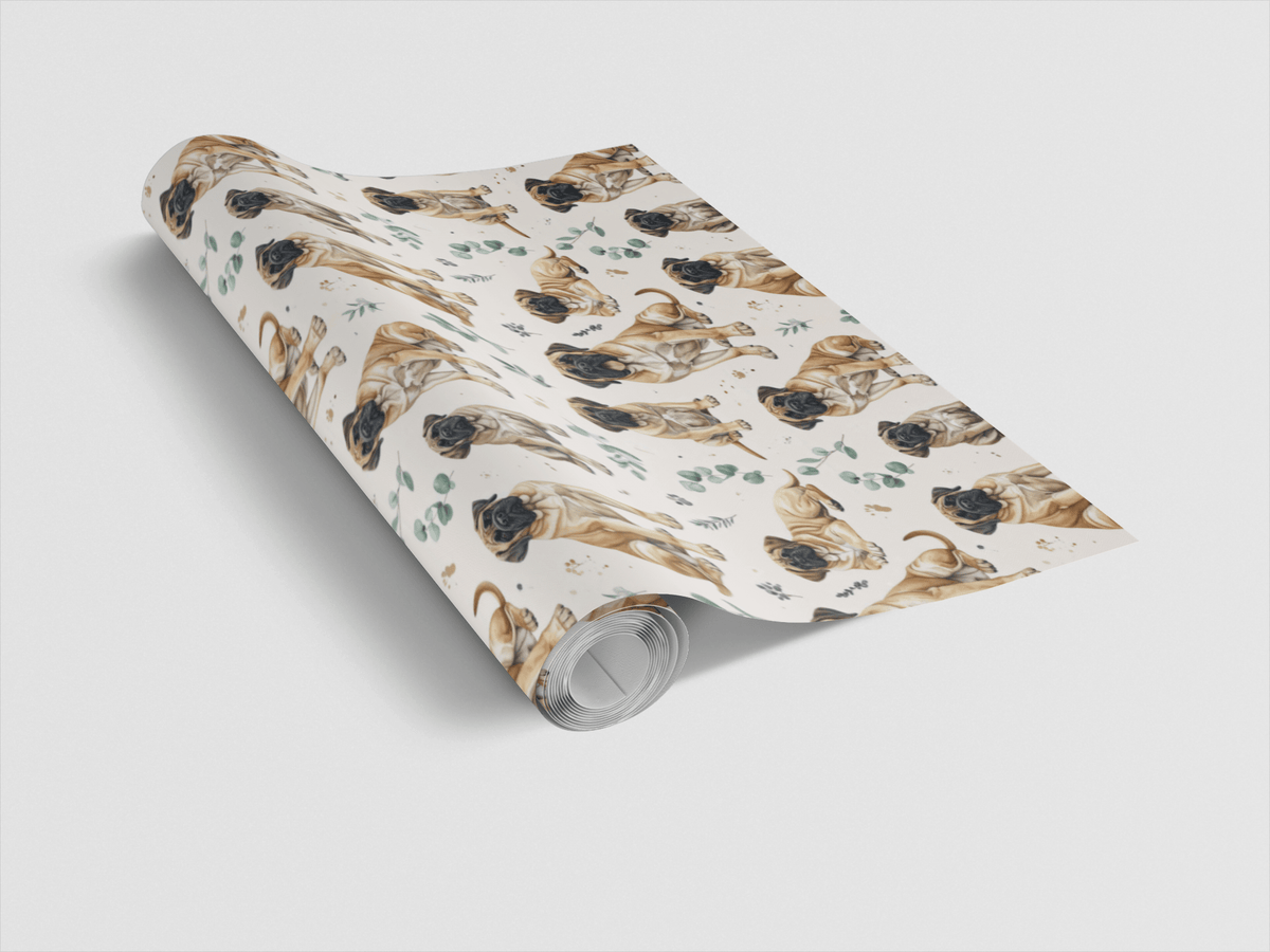 Gentle Giant Portraits (English Mastiff) Glossy Wrapping Paper - London Penny Gift Wrap