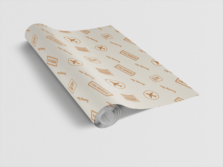 Travel Stamps: Boarding Now - London Penny Gift Wrap