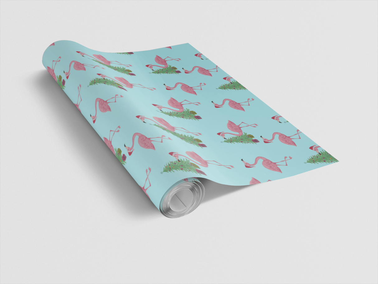Caroling Coral Flamingos - London Penny Gift Wrap
