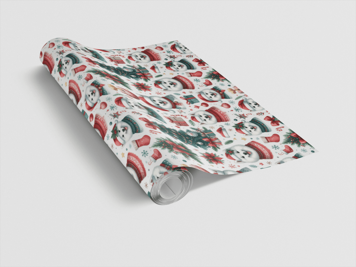 Samoyed Holiday Glossy Wrapping Paper - London Penny Gift Wrap