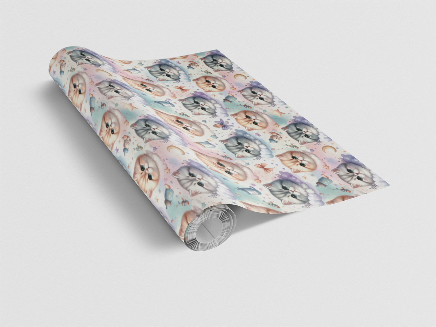 Baby Shower Cats (Exotic Shorthair) Wrapping Paper