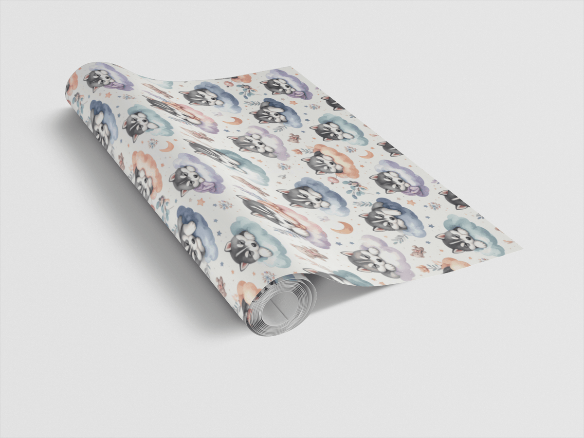 Little Husky Nursery (Alaskan Husky) Wrapping Paper - London Penny Gift Wrap
