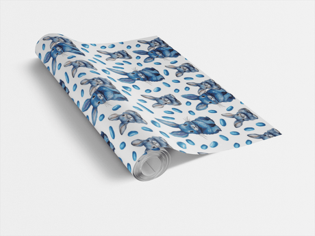Bunnies and Beans - Blue - London Penny Gift Wrap