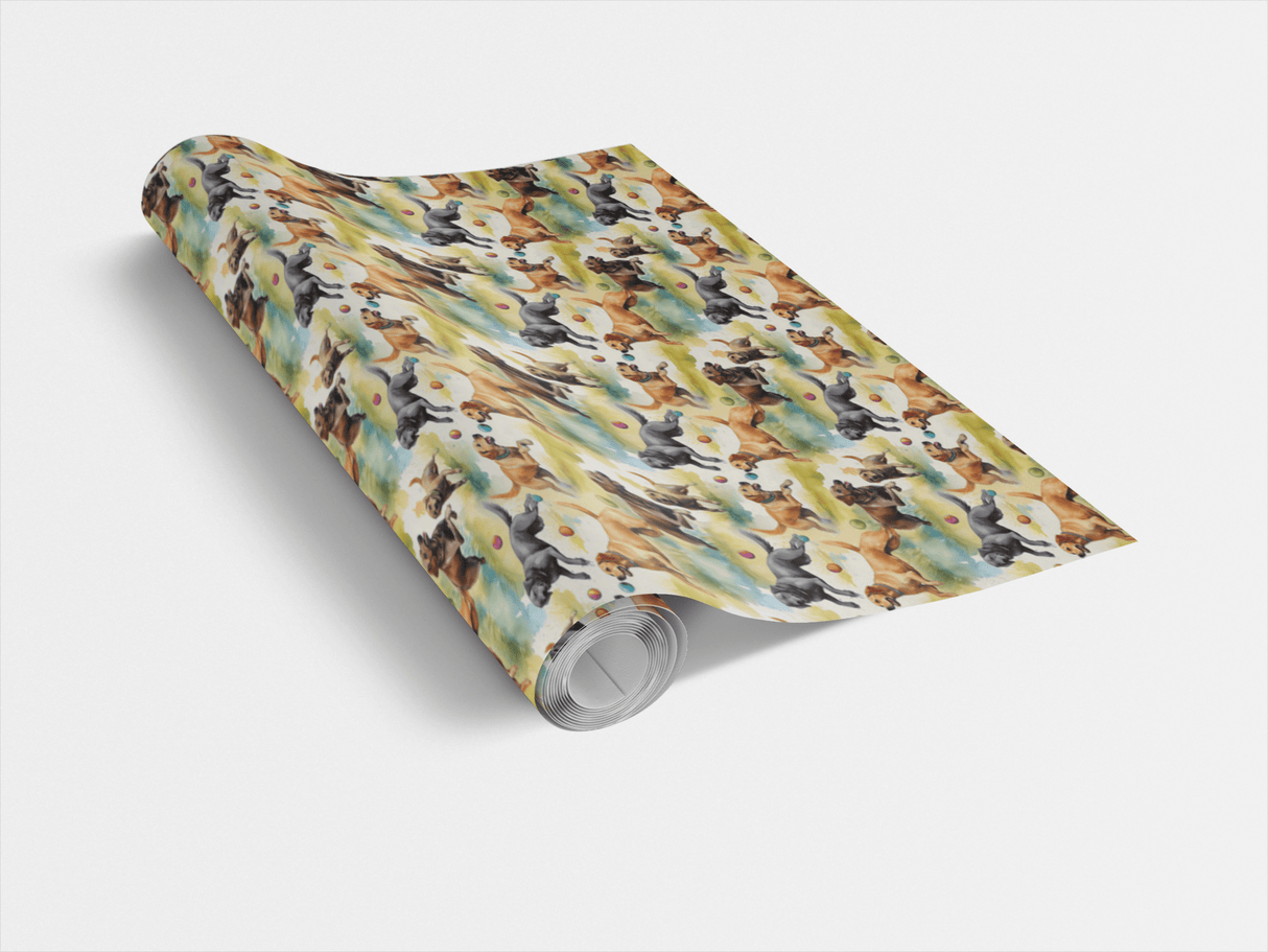 Lab's Bounding Pounce - London Penny Gift Wrap